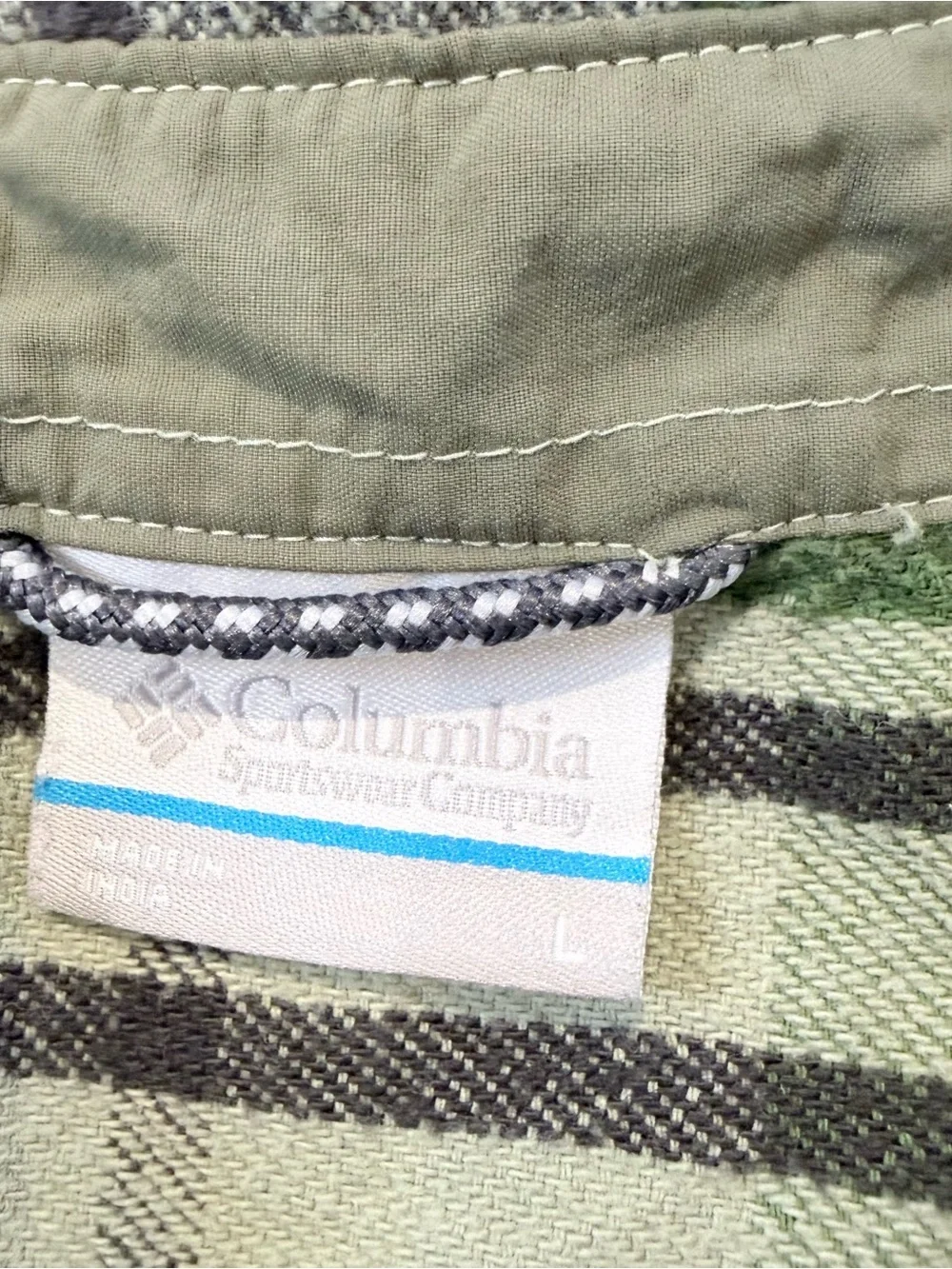 Columbia Flannel Shirt Men's Large Green Plaid Lined Button Up